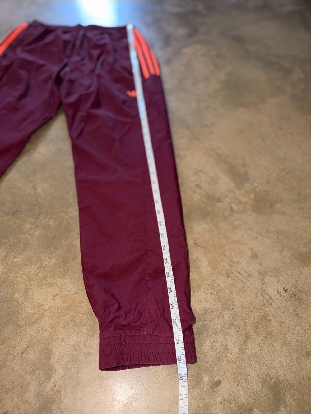 adidas Originals Burgundy Trefoil Track Jogger Pants Medium - Picture 6 of 12